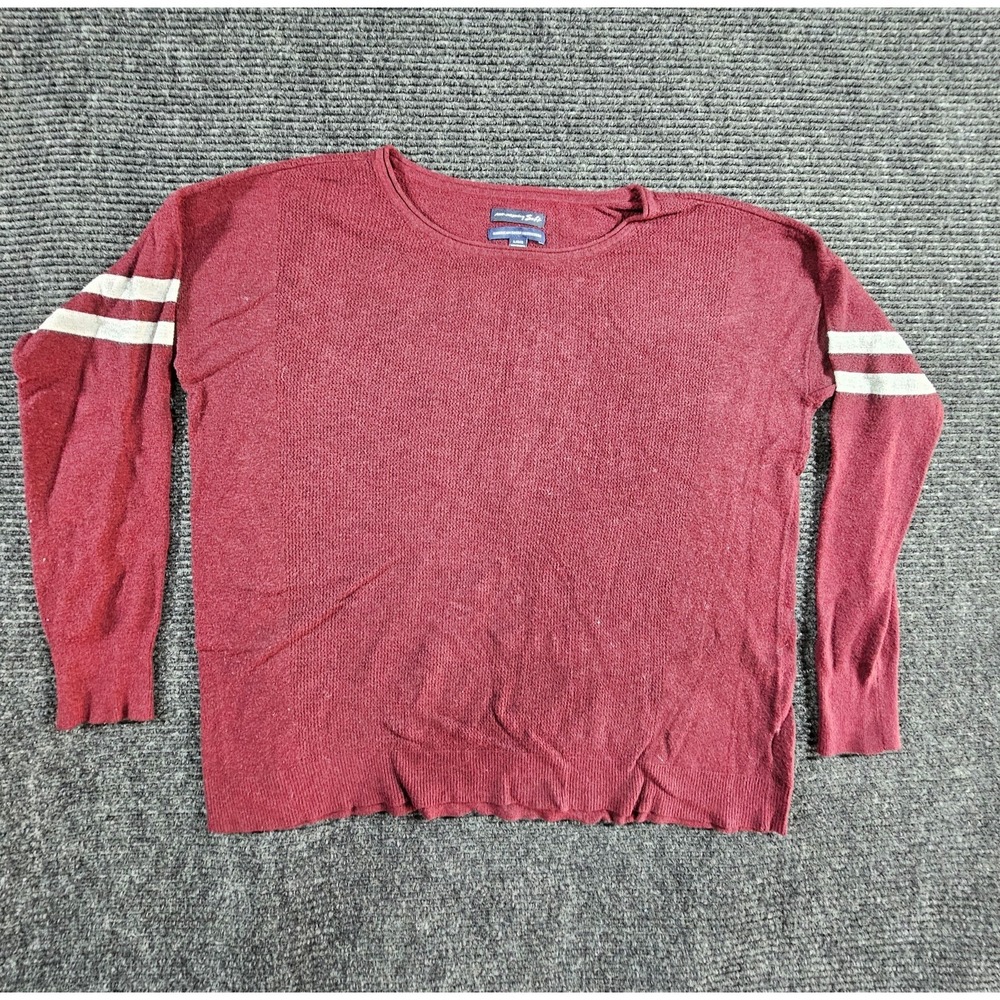 American Eagle Ahh-Mazingly Soft Sweater Womens Large Maroon Crewneck Pullover